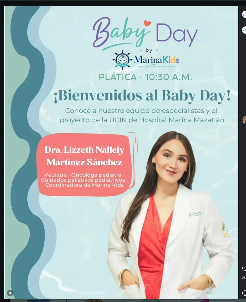 Cartel de la plática de la Dra. Lizzeth en el Baby Day